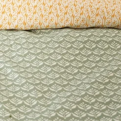 Parure de lit 240x220 cm Satin de coton ORIENT Vert 3 pièces