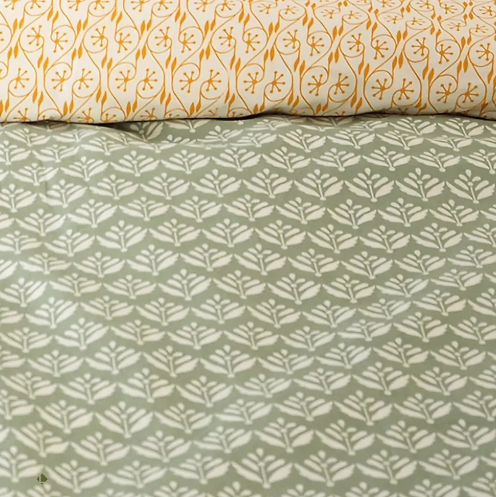 Parure de lit 240x220 cm Satin de coton ORIENT Vert 3 pièces