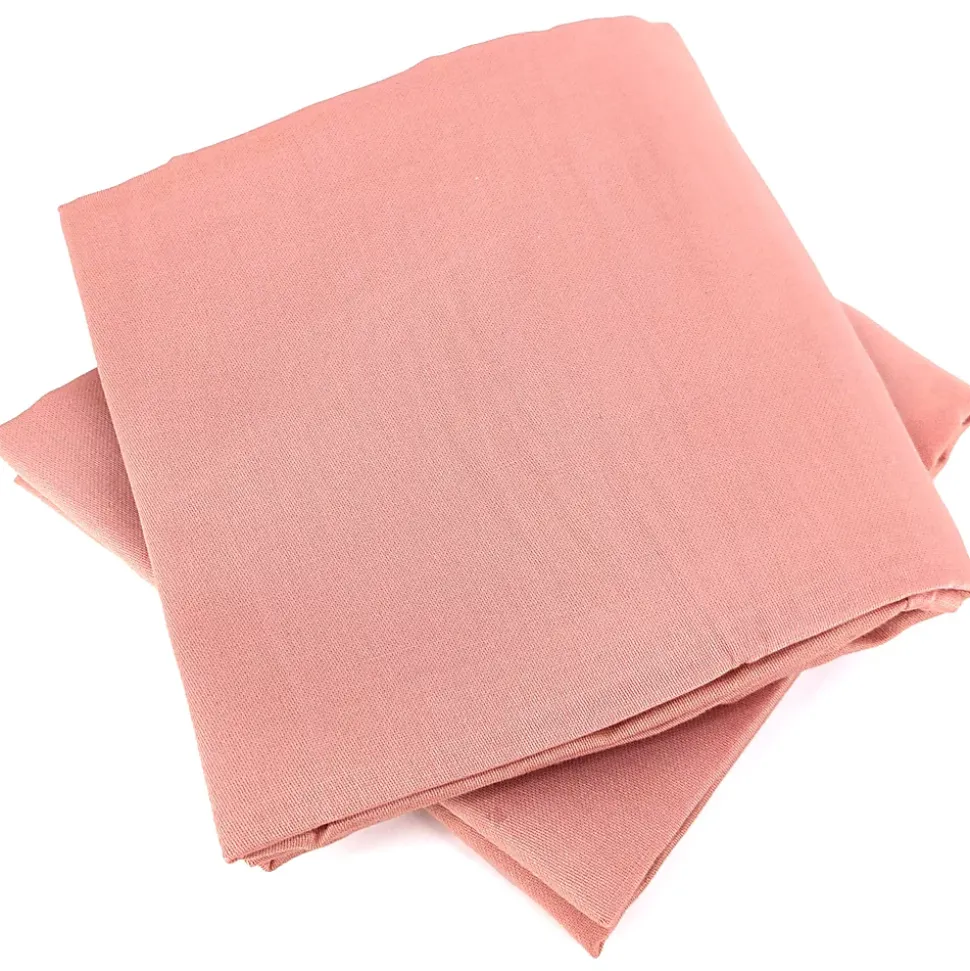 Parure de lit 240x220 cm satin de coton SAPRI rose thé 3 pièces