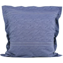 Parure de lit 240x220 cm Satin de coton VENDOME Bleu foncé