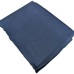 Parure de lit 240x220 cm satin de coton SAPRI bleu indigo 3 pièces
