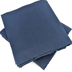 Parure de lit 240x220 cm satin de coton SAPRI bleu indigo 3 pièces