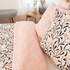 Parure de lit 240x220 cm Satin de coton JOY Rose 3 pièces