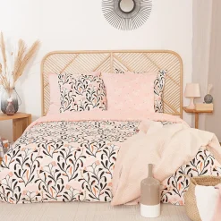 Parure de lit 240x220 cm Satin de coton JOY Rose 3 pièces