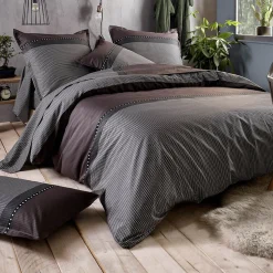 Parure de lit 140x200 cm satin de coton ENZO noir