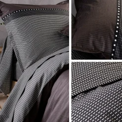 Parure de lit 140x200 cm satin de coton ENZO noir