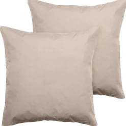 Parure de lit 280x240 cm set 65x65 cm percale MANOIR beige Lin