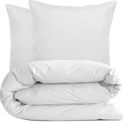 Parure de lit 240x220 cm set 65x65 cm percale MANOIR gris Perle