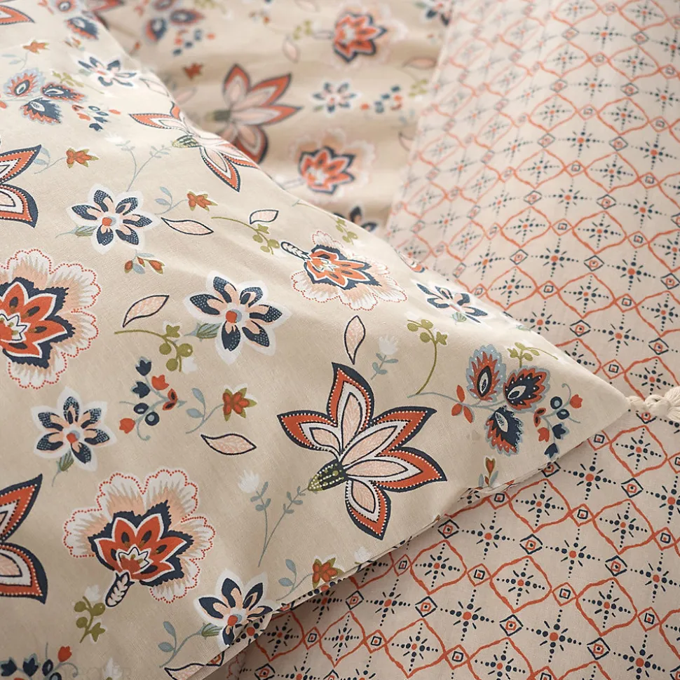 Parure de lit 260x240 cm set 63x63 cm DENIA coton