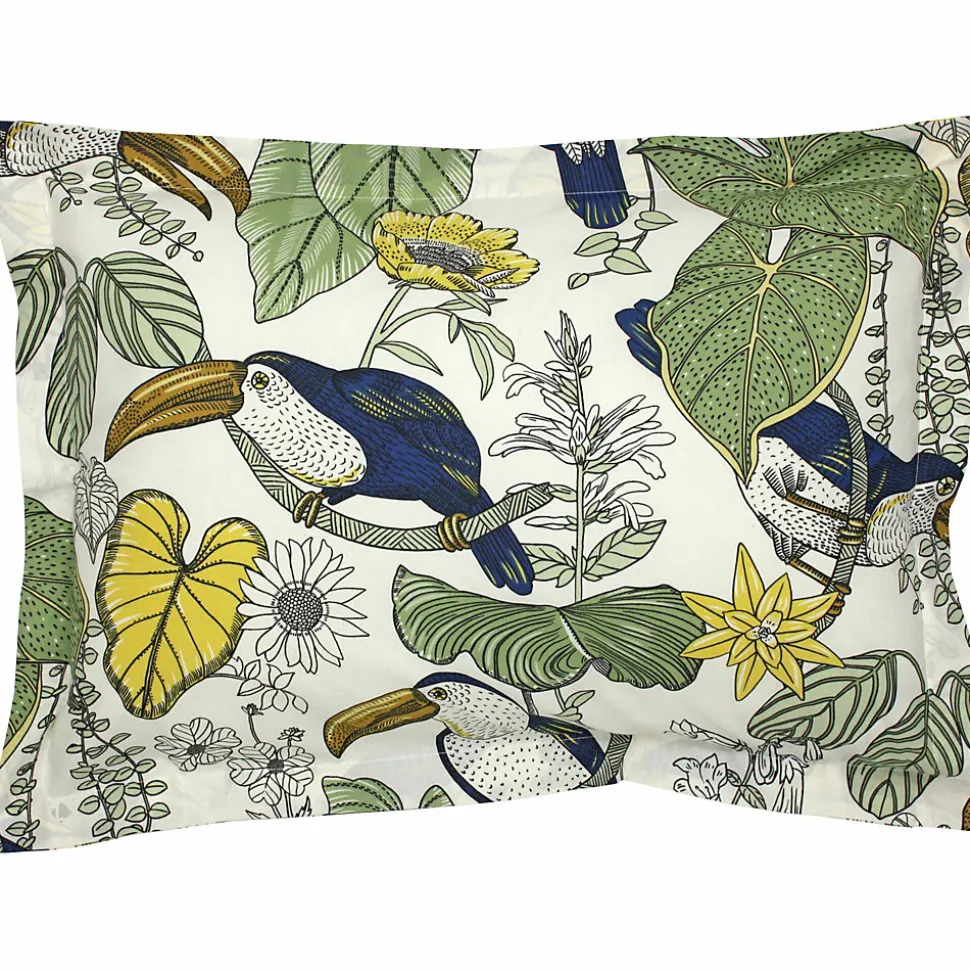 Parure de lit 140x200 cm 50x70 cm coton TOCO vert 2 pièces