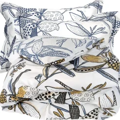 Parure de lit 280x240 cm 50x70 cm coton PÉNÉLOPE Beige Silice 3 pièces