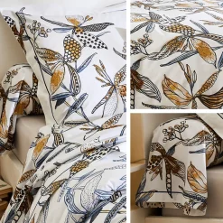 Parure de lit 280x240 cm 50x70 cm coton PÉNÉLOPE Beige Silice 3 pièces