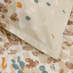 Parure de lit 200x200 cm 65x65 cm coton ÉVASION pêche 3 pièces