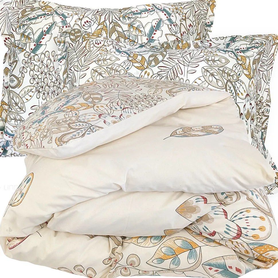 Parure de lit 200x200 cm 50x70 cm coton OKY écru Naturel 3 pièces