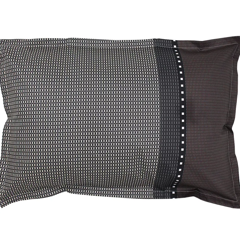 Parure de lit 140x200 cm 50x70 cm en satin de coton ENZO noir