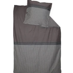 Parure de lit 140x200 cm 50x70 cm en satin de coton ENZO noir