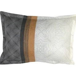 Parure de lit 260x240 cm 50x70 cm en satin de coton TIAGO noir