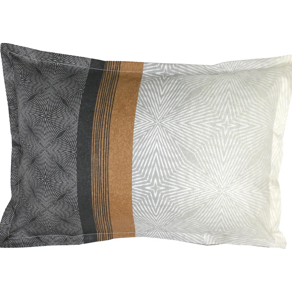 Parure de lit 260x240 cm 50x70 cm en satin de coton TIAGO noir