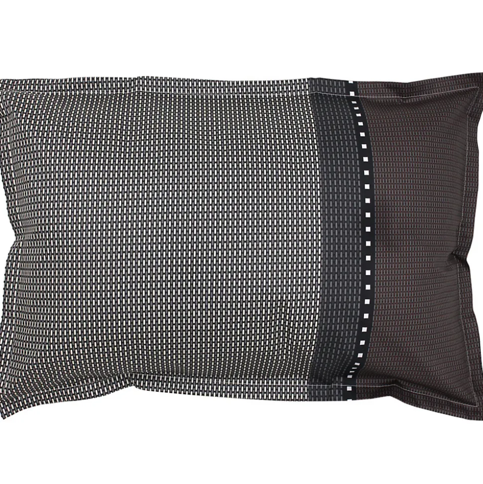 Parure de lit 240x220 cm 50x70 cm en satin de coton ENZO noir