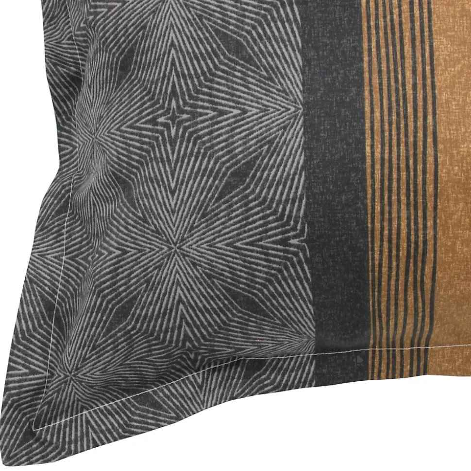 Parure de lit 200x200 cm 50x70 cm en satin de coton TIAGO noir