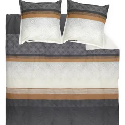 Parure de lit 200x200 cm 50x70 cm en satin de coton TIAGO noir