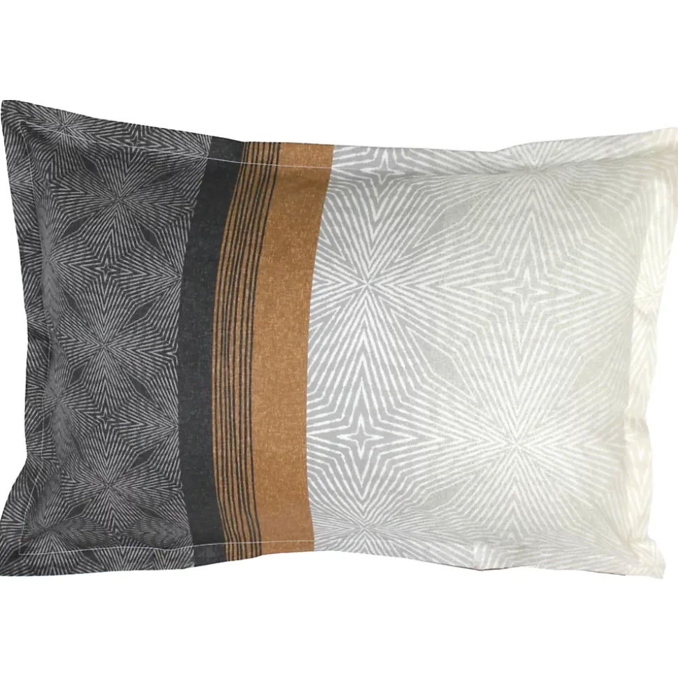 Parure de lit 200x200 cm 50x70 cm en satin de coton TIAGO noir