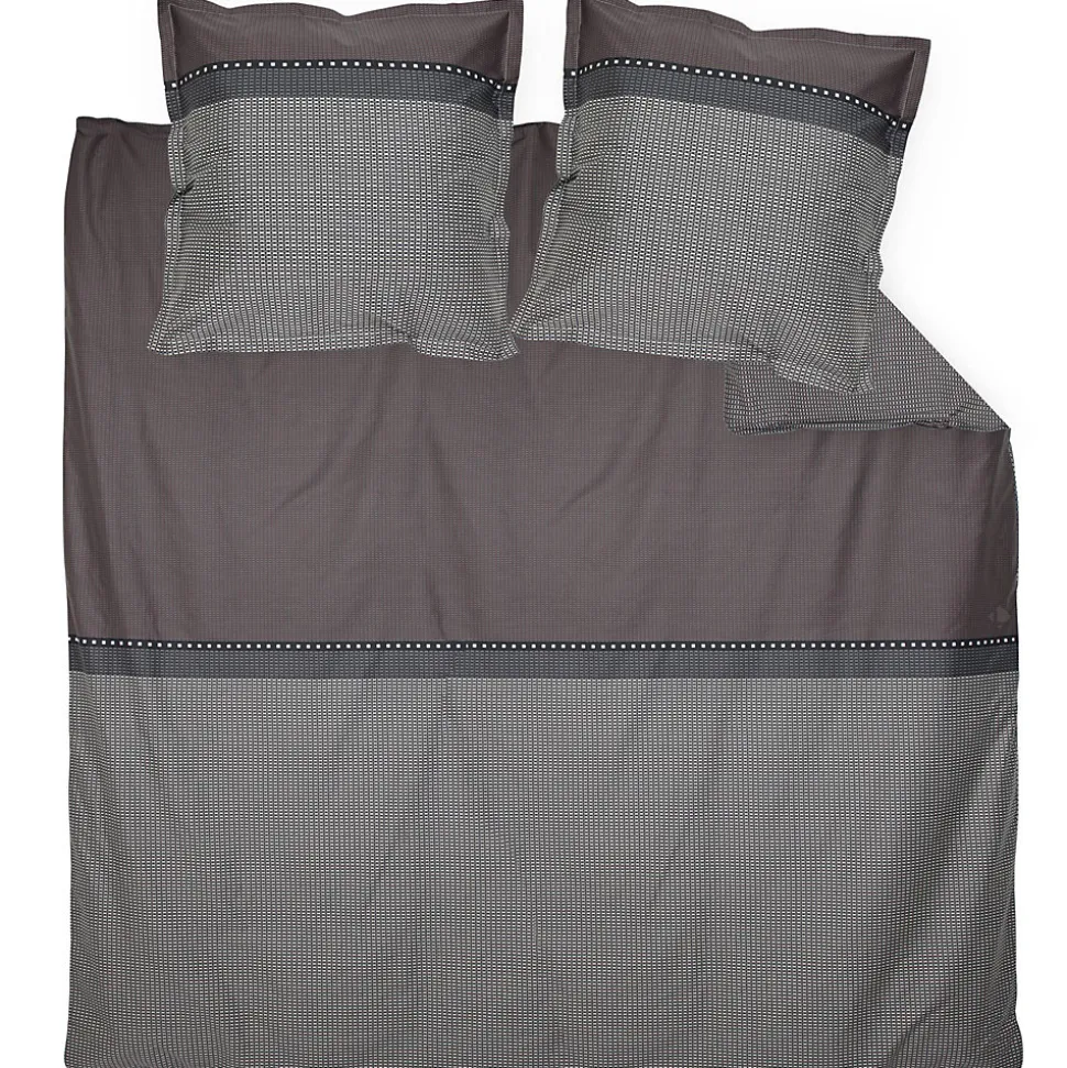 Parure de lit 300x240 cm 50x70 cm en satin de coton ENZO noir