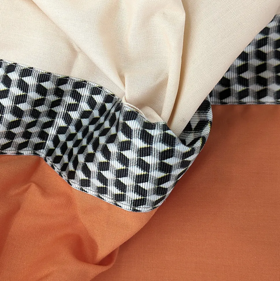 Parure de lit 300x240 cm 65x65 cm percale MACASSAR Cognac 3 pièces