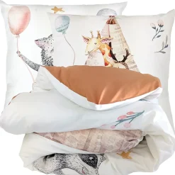 Parure de lit 200x200 cm 65x65 cm percale de coton TIPI blanc 3 pièces