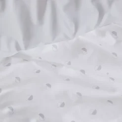 Parure de lit 200x200 cm 65x65 cm percale de coton ALEX gris Nuage 3 pièces