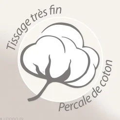 Parure de lit 200x200 cm 65x65 cm percale de coton ALEX gris Nuage 3 pièces