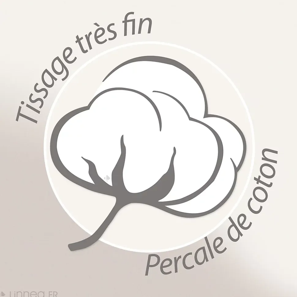 Parure de lit 140x200 cm 65x65 cm percale de coton NOÉ blanc 2 pièces