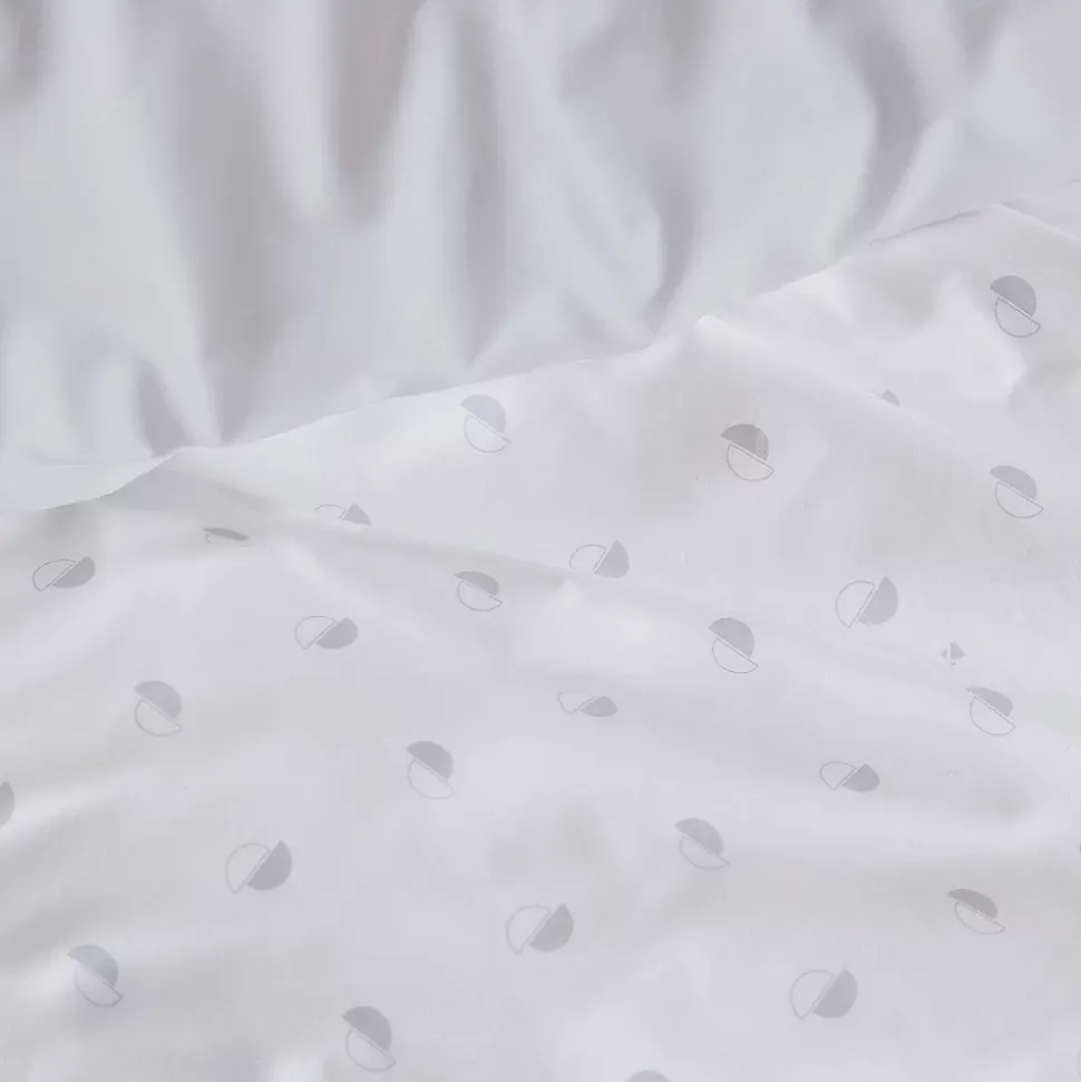 Parure de lit 260x240 cm 65x65 cm percale de coton ALEX gris Nuage 3 pièces