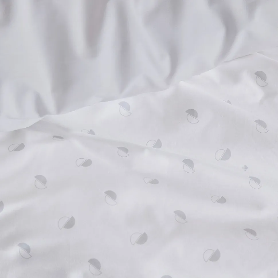 Parure de lit 200x200 cm 50x70 cm percale ALEX gris Nuage 3 pièces