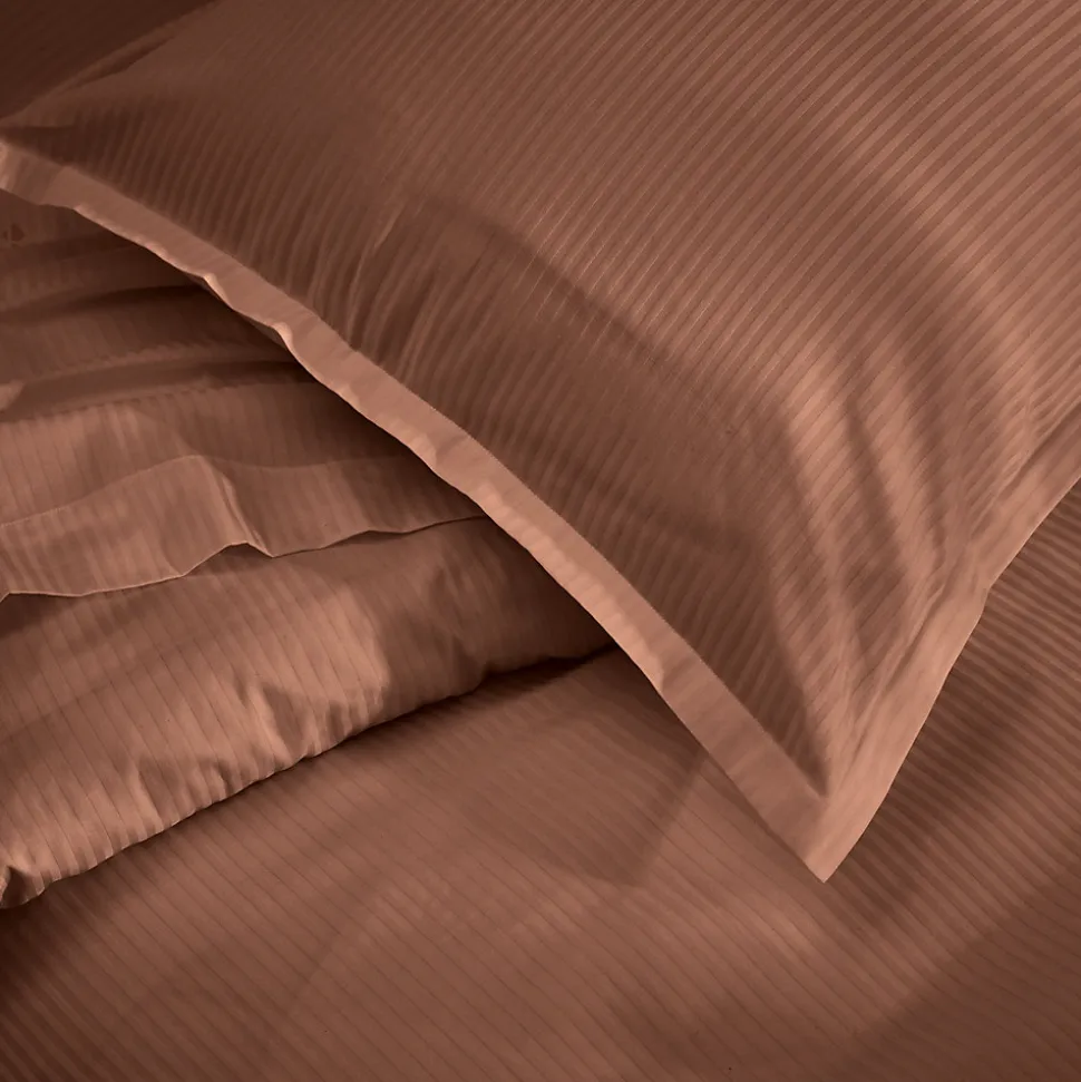 Parure de lit 140x200 cm 50x70 cm satin GRAND HÔTEL 2 pièces blanc