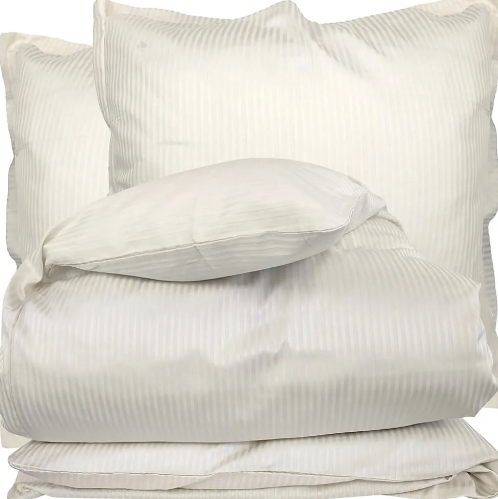 Parure de lit 240x220 satin de coton GRAND HÔTEL 3 pièces marron Sable