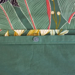 Parure de lit 240x220cm en coton GIGAJUNG vert motif tropical 3 pièces