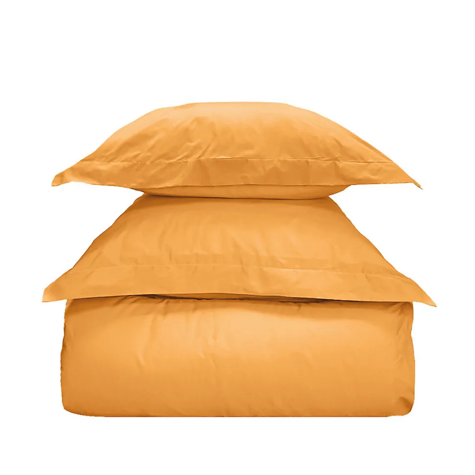 Parure housse de couette 140x200 cm avec 2 taies 65x65 cm en coton Caramel STUDIO