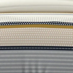 Parure housse de couette en coton 57 fils 240x220 cm THALES moutarde, par Soleil d'ocre