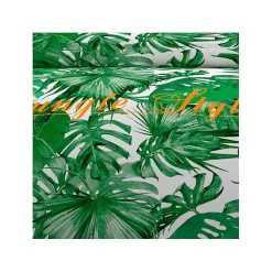 Parure housse de couette en coton 57 Fils/cm2 260x240 cm NOUMEA Vert et Blanc par Soleil d'ocre