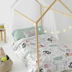 Parure housse de couette 2 pièces Best buddies 100% Coton Happyfriday