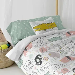 Parure housse de couette 2 pièces Best buddies 100% Coton Happyfriday