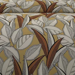 Parure housse de couette en coton 57 fils 260x240 cm TOGO moutarde, par Soleil d'ocre