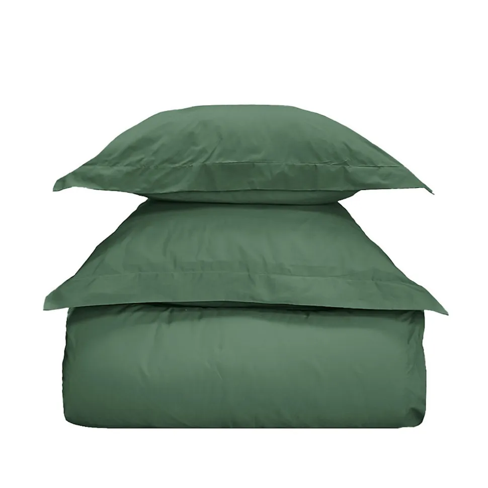 Parure housse de couette 200x200 cm avec 2 taies 65x65 cm en coton Lichen STUDIO