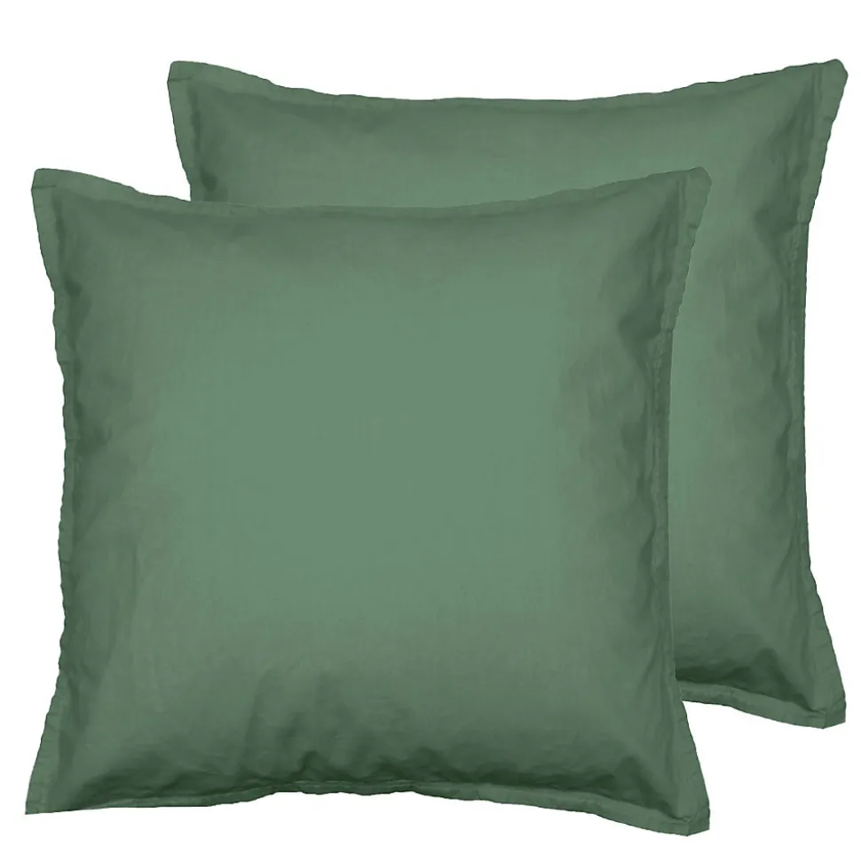 Parure housse de couette 200x200 cm avec 2 taies 65x65 cm en coton Lichen STUDIO