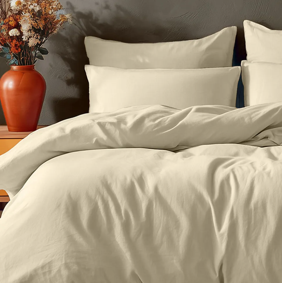 Parure housse de couette 140x200 cm avec 2 taies 50x70 cm en coton Ficelle STUDIO