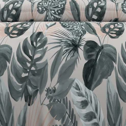 Parure housse de couette en coton 57 fils 240x220 cm TROPIC vert, par Soleil d'ocre