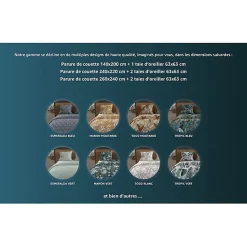 Parure housse de couette en coton 57 fils 260x240 cm MANON camel, par Soleil d'ocre