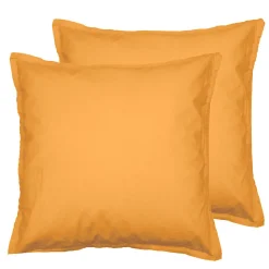 Parure housse de couette 200x200 cm avec 2 taies 65x65 cm en coton Caramel STUDIO