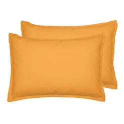 Parure housse de couette 200x200 cm avec 2 taies 50x70 cm en coton Caramel STUDIO